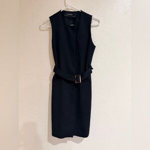 Zara Basic Sleeveless Black Belted Blazer Dress size XS